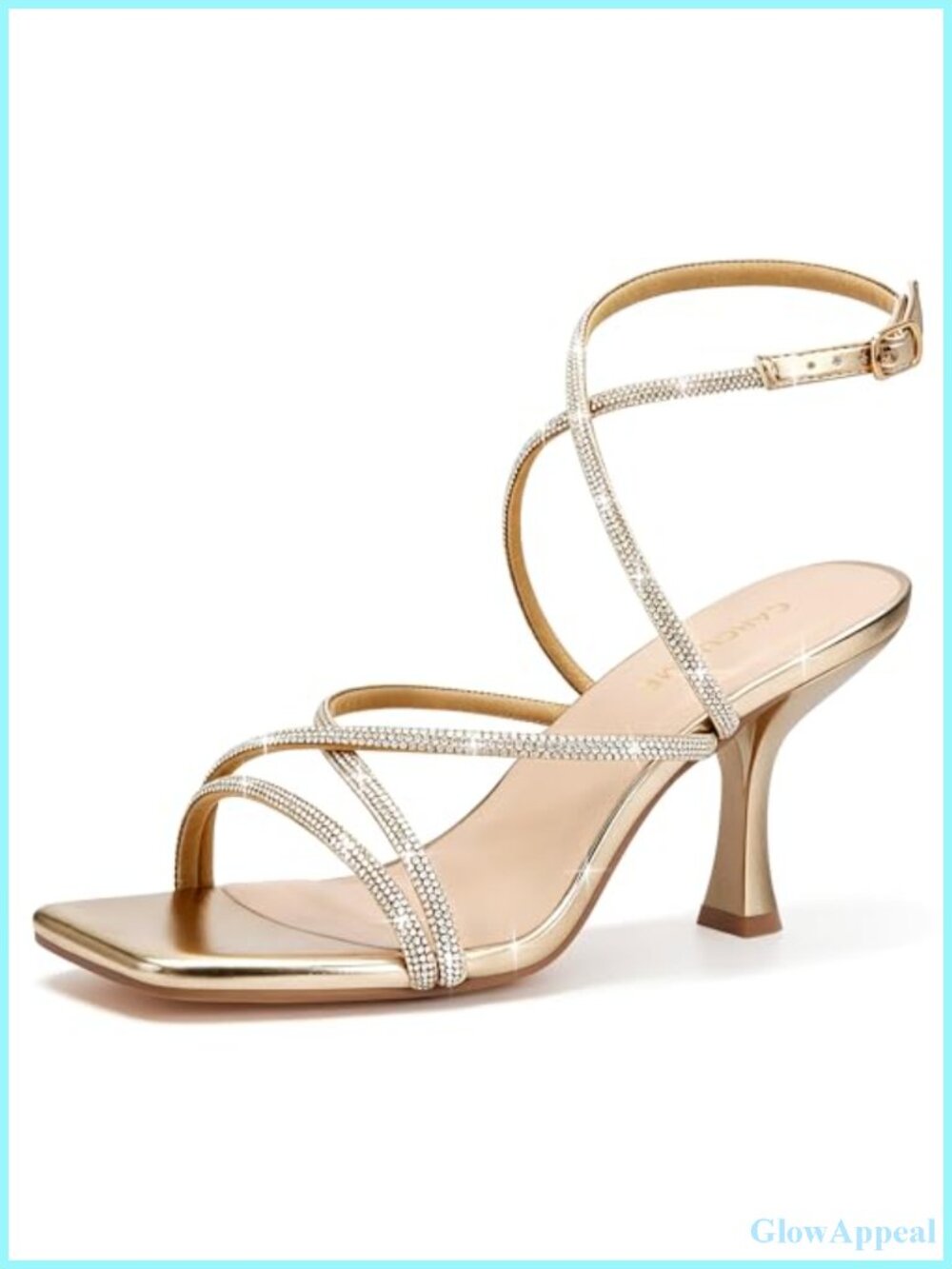 Square Toe Lace Up Heeled Sandals Ankle Buckle Kitten Heel